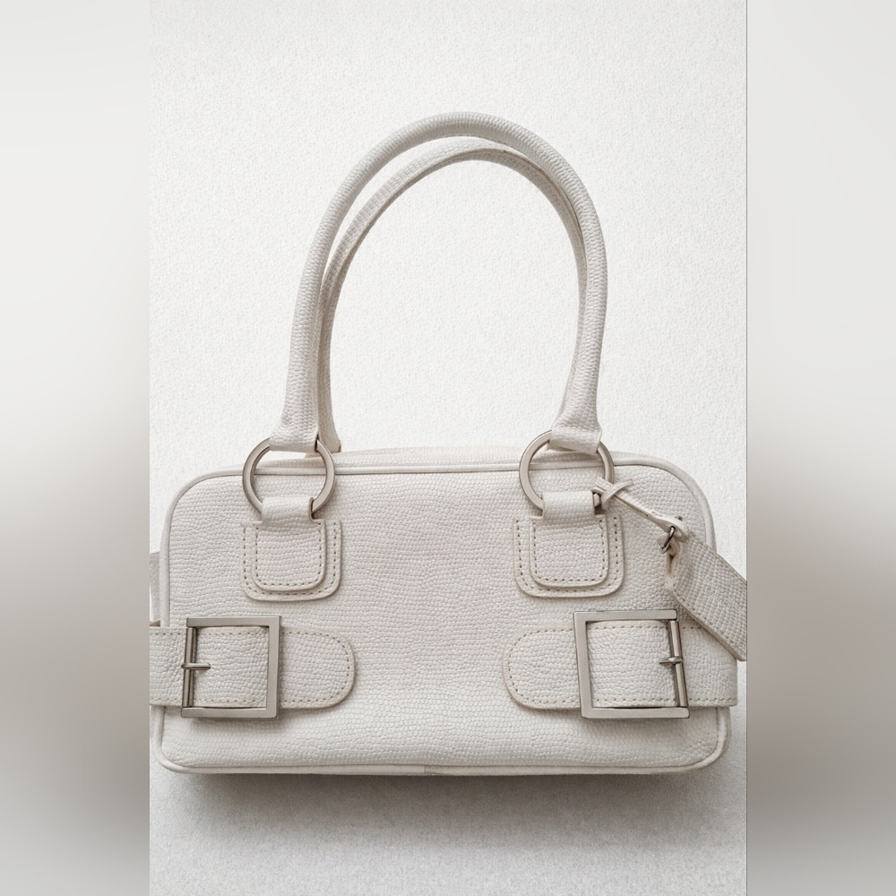Y2K Elegant White Leather Handbag